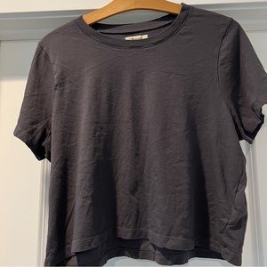 Madewell Gray Cropped T-Shirt Size Large